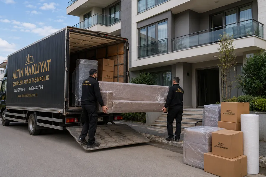Sakarya parsiyel taşıma — Sakarya Evnak aracına parça eşya yüklenirken