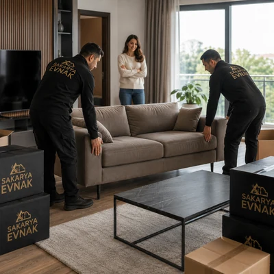 Sakarya Evnak ekibi yeni evde mobilya montajı ve yerleşim yaparken